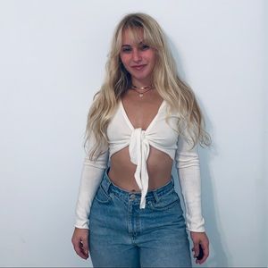 angelic tie front shrug